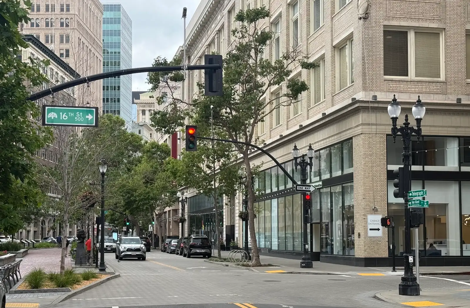 Downtown Oakland commercial streetscape in Oakland, CA